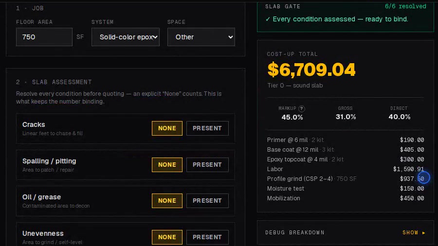 CoatQuote demo preview